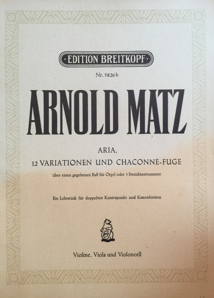 Aria, 12 Variationen und Chaconne-Fuge, für Violine, Bratsche und Violoncello