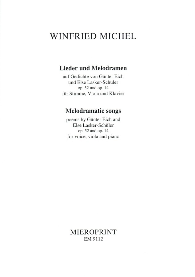 Melodramatic songs, op. 52 and op. 14, for Voice, Viola und Piano