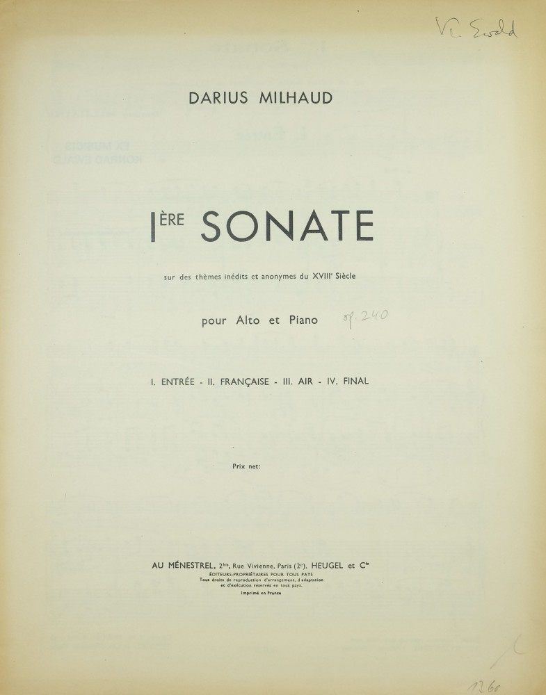 1. Sonate, op. 240, für Bratsche und Klavier