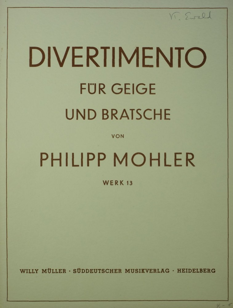 Divertimento, op. 13, für Violine und Bratsche