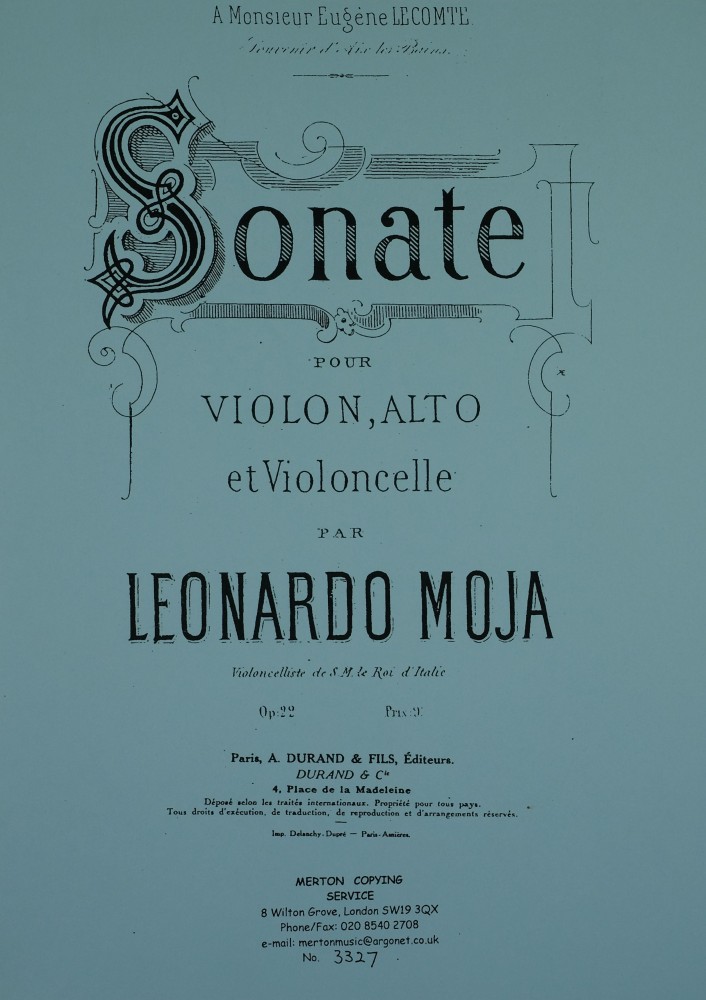 Sonate F-dur, op. 22, für Violine, Bratsche und Violoncello