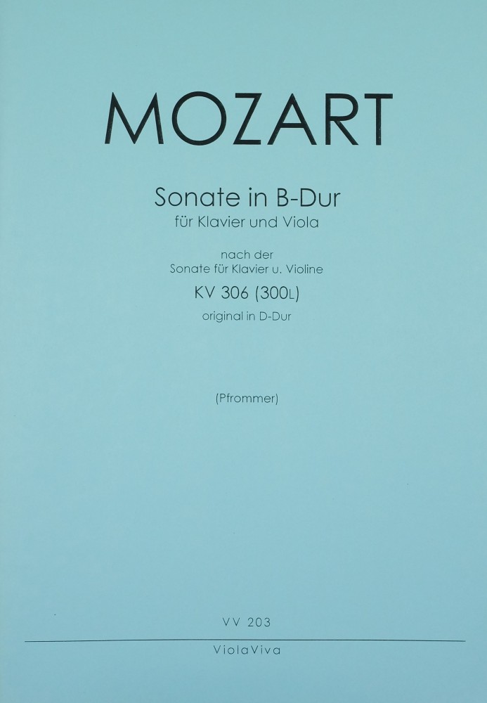 Sonate D-dur, KV 306, für Violine und Klavier, arrangiert für Bratsche und Klavier (B-dur)