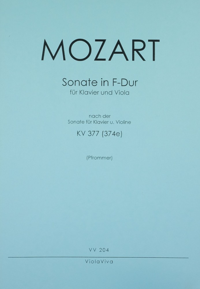 Sonata F-major, KV 377, for Violin and Piano, arranged for Viola and Piano