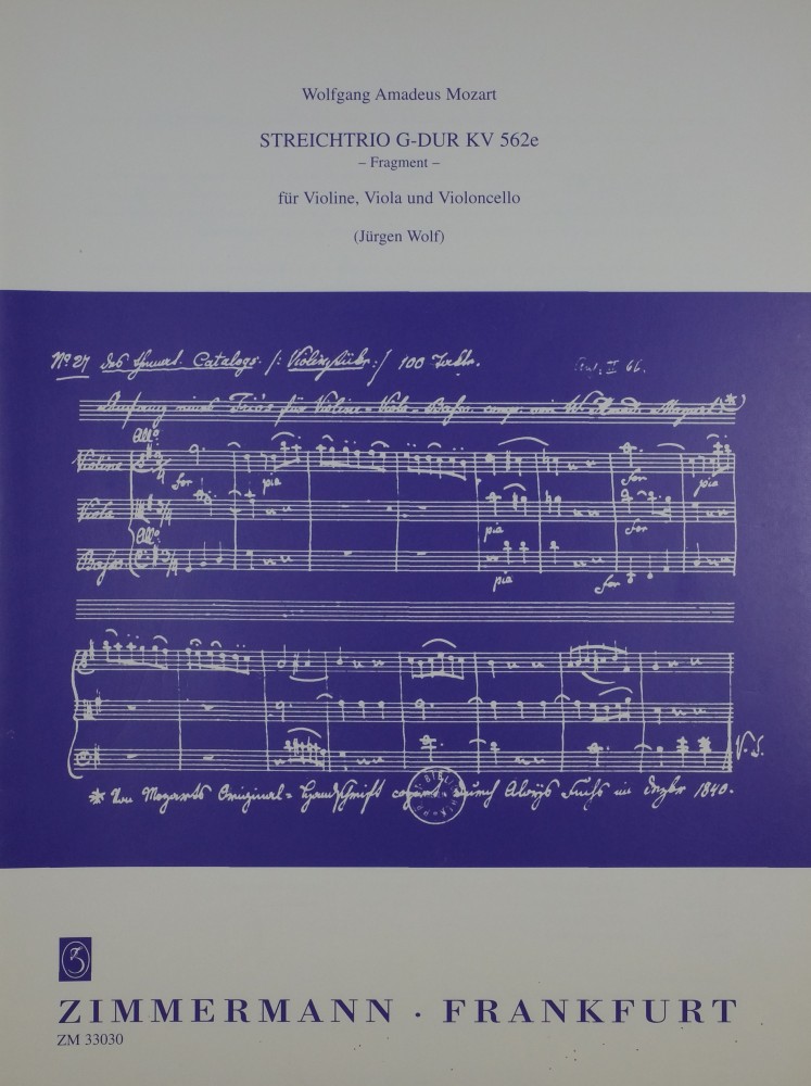 Streichtriosatz G-dur, KV Anh. 66 (562e), für Violine, Bratsche und Violoncello