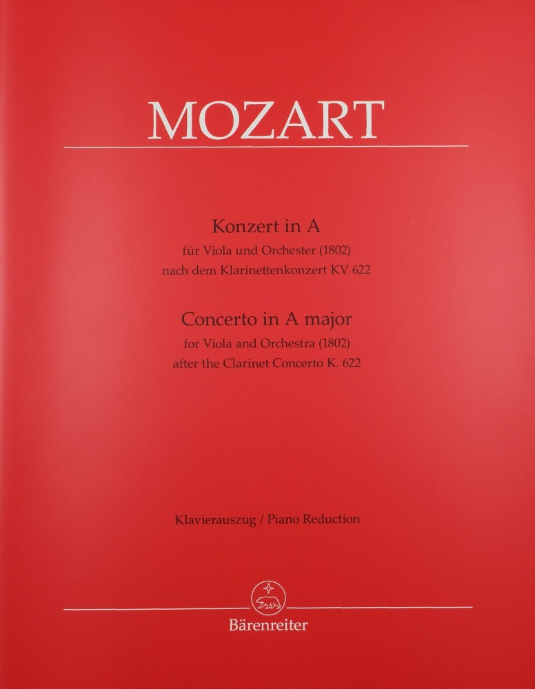 Konzert A-dur, KV 622, für Klarinette und Orchester, arrangiert für Bratsche