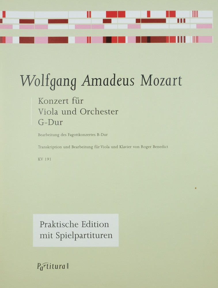 Konzert B-dur, KV 191, für Fagott und Orchester, arrangiert für Bratsche und Klavier (G-dur)