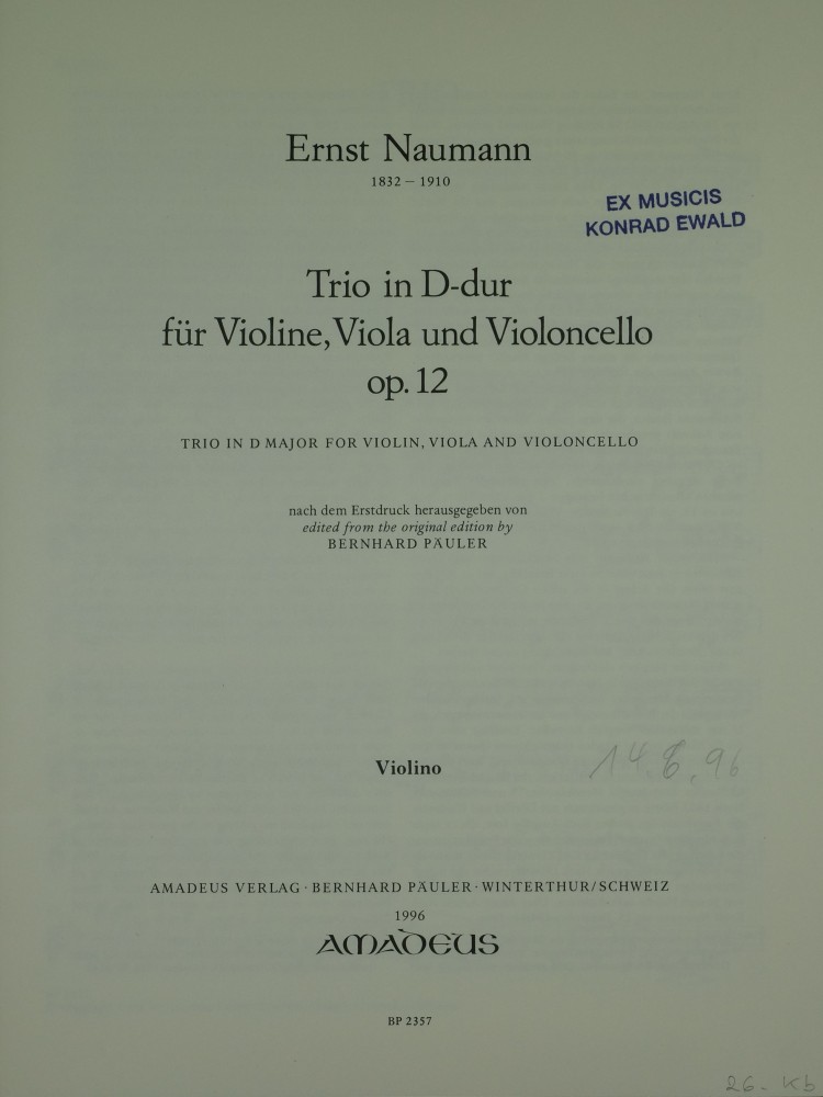 Trio D-dur, op. 12, für Violine, Bratsche und Violoncello