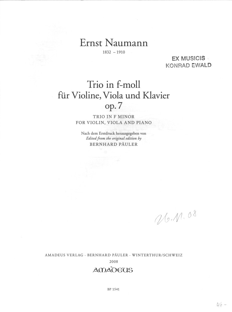 Trio f-moll, op. 7, für Violine, Bratsche und Klavier