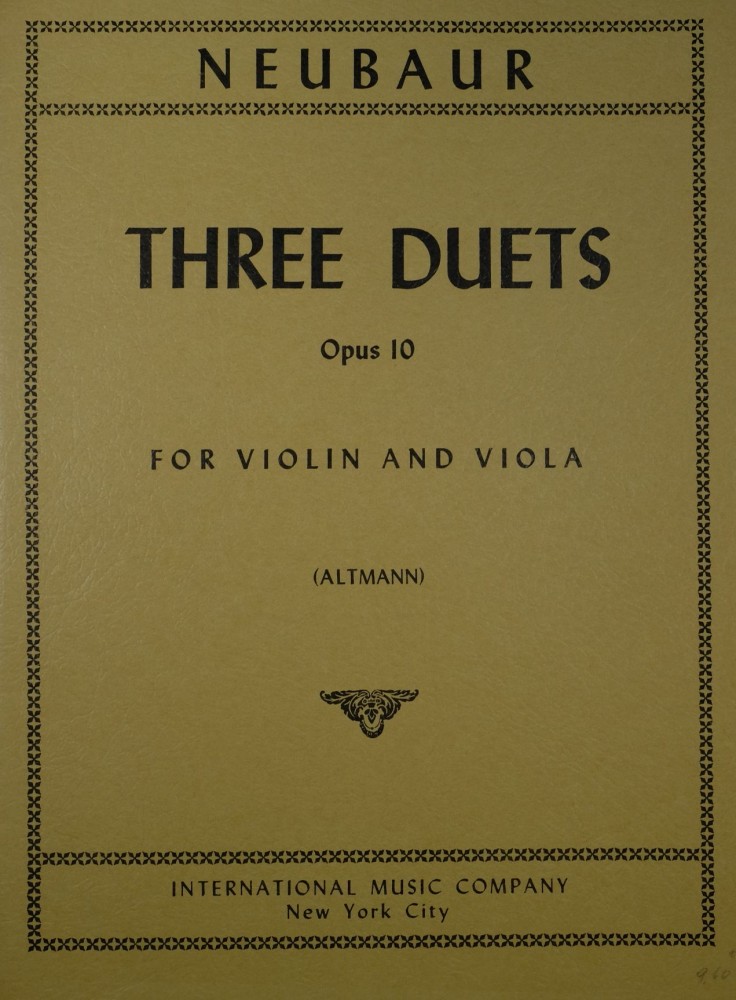 3 Duete (g/Eb/B), op. 10 (instead of 16), for Violin and Viola