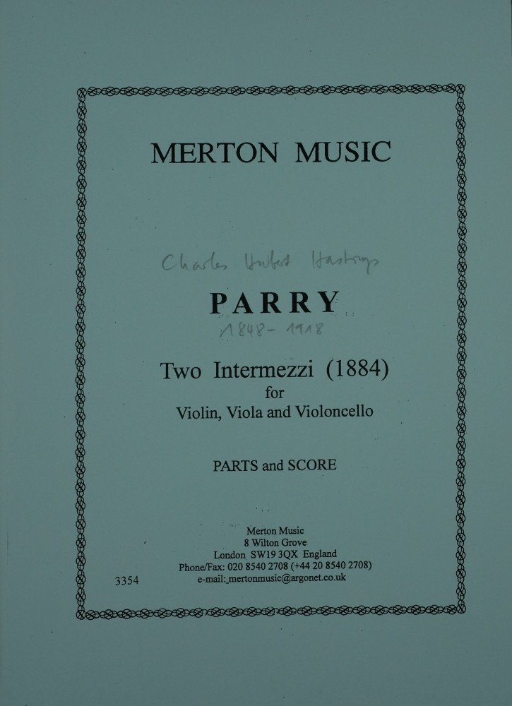 2 Intermezzi, für Violine, Bratsche und Violoncello (3 Bratschen)