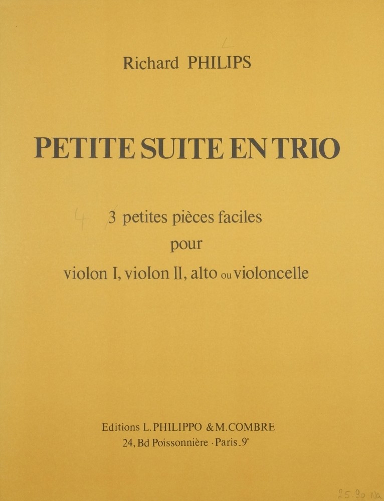 Petite suite en trio C-dur, für 2 Violinen und Bratsche (Violoncello)