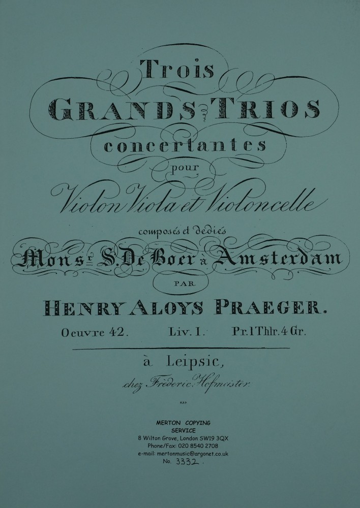Trio Es-dur, op. 42, Nr. 1, für Violine, Bratsche und Violoncello