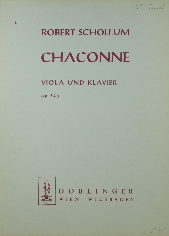 Chaconne, op. 54a, für Bratsche und Klavier