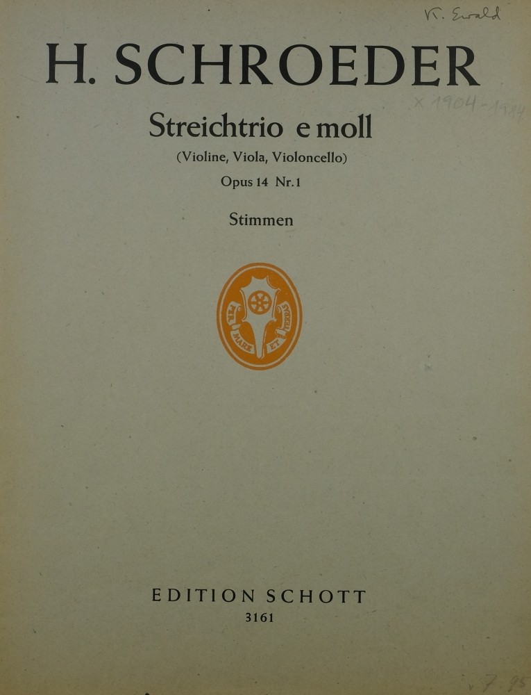 Trio e-moll, op. 14, Nr. 1, für Violine, Bratsche und Violoncello