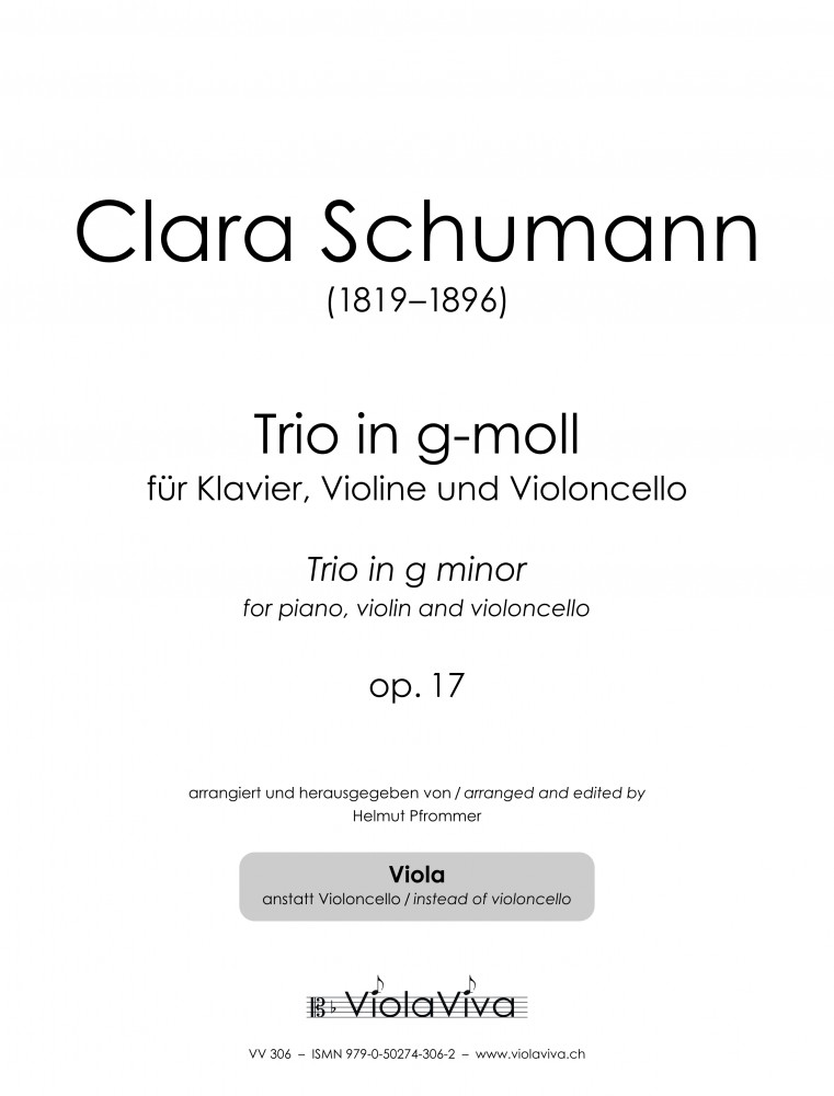 Klaviertrio g-moll, op. 17, Einzelstimme Bratsche (anstatt Violoncello)