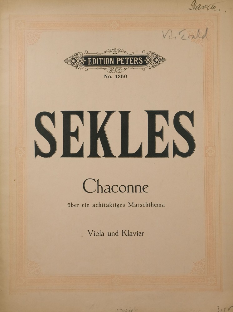 Chaconne, op. 38, für Bratsche und Klavier