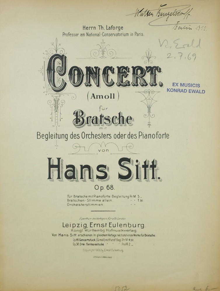 Konzert a-moll, op. 68, für Bratsche und Orchester