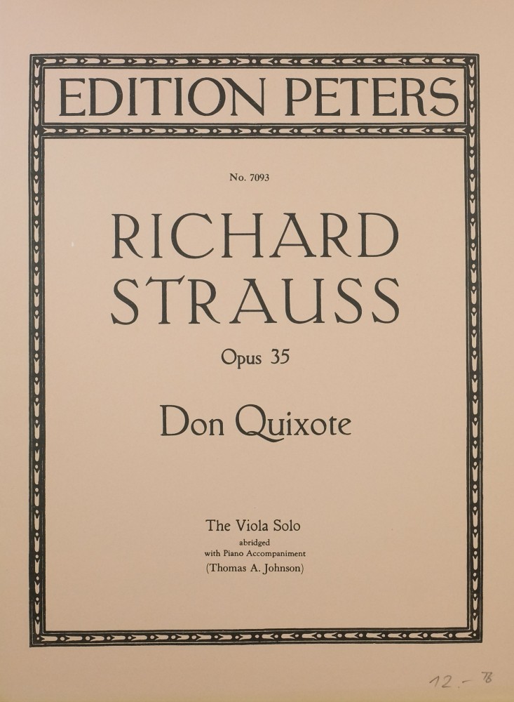 Don Quixote, op. 35, für Bratsche und Klavier