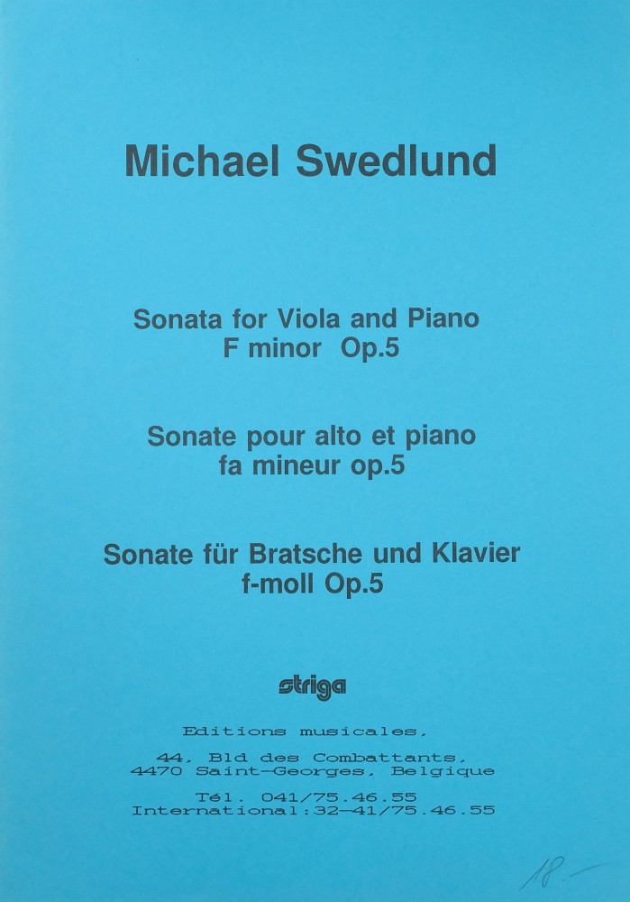 Sonate f-moll, op. 5, für Bratsche und Klavier