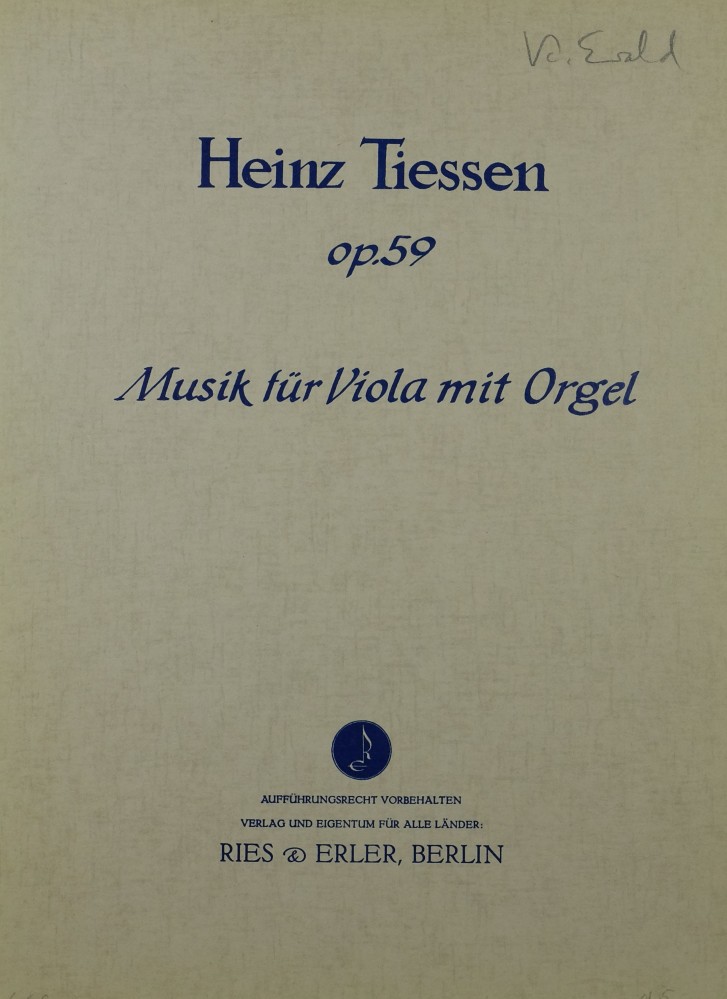 Musik, op. 59, für Bratsche und Orgel