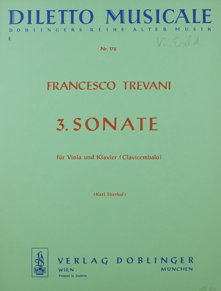 3 Sonaten (Es/c/B), 3 Hefte, für Bratsche und Klavier