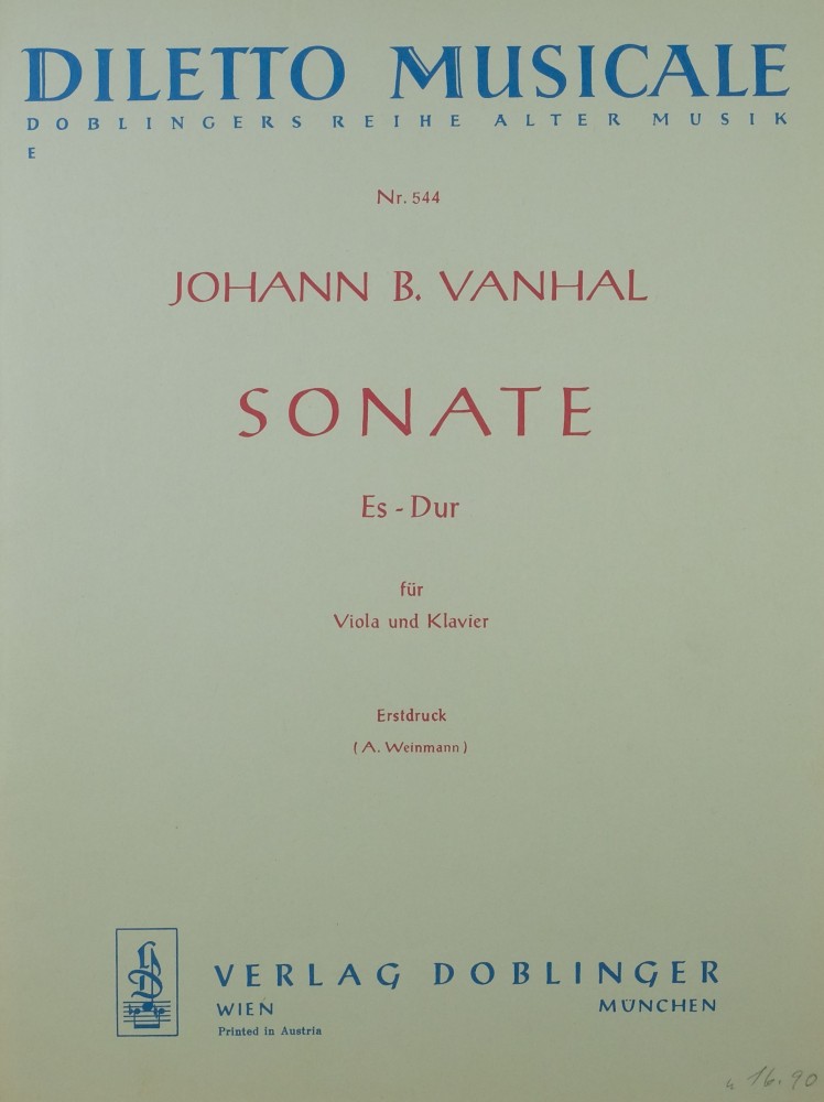 Sonate Es-dur, für Bratsche und Cembalo (Klavier)