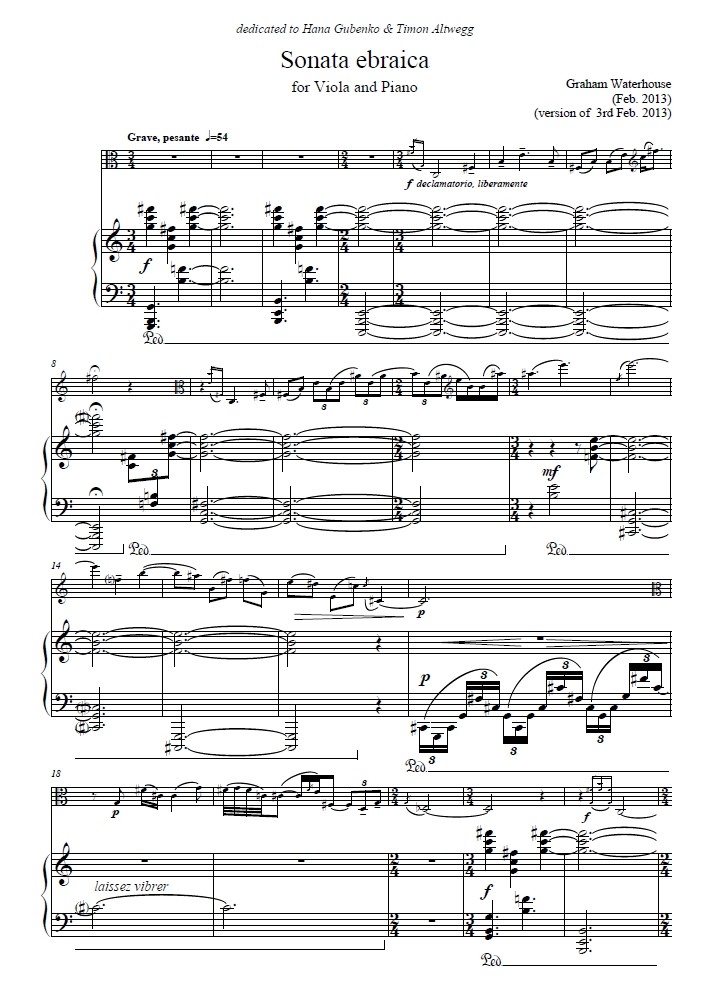 Sonata Ebraica, für Bratsche und Klavier