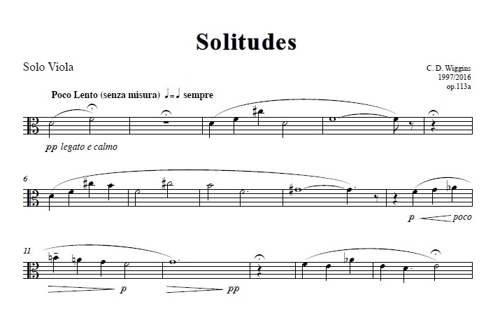 Solitudes, op. 113a, für Bratsche solo